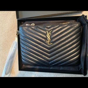 Saint Laurent Leather Wristlet